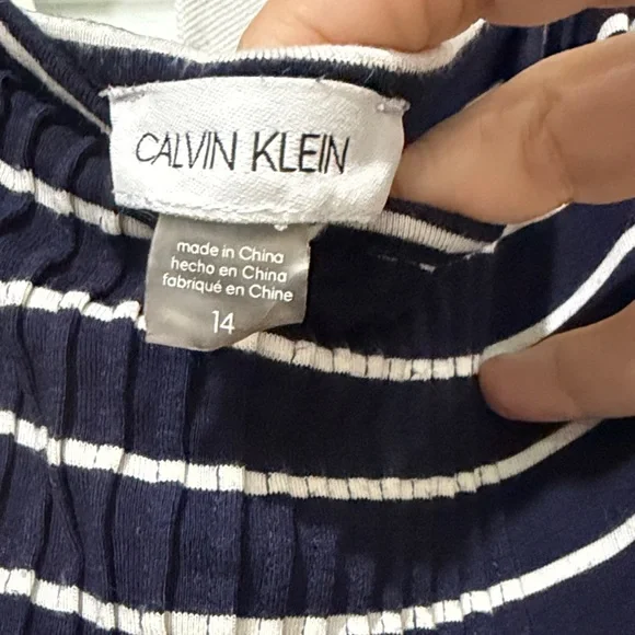 Calvin Klein Black and White Striped Maxi Dress - Picture 2 of 7